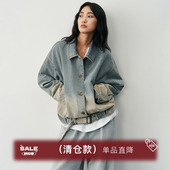 清仓款 SAME FLOW 渐变做旧牛仔衣复古秋冬季 宽松oversize外套