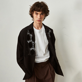 FLOW 透气波点蕾丝长袖 秋季 SAME 情侣百搭衬衫 宽松百搭薄款 开衫