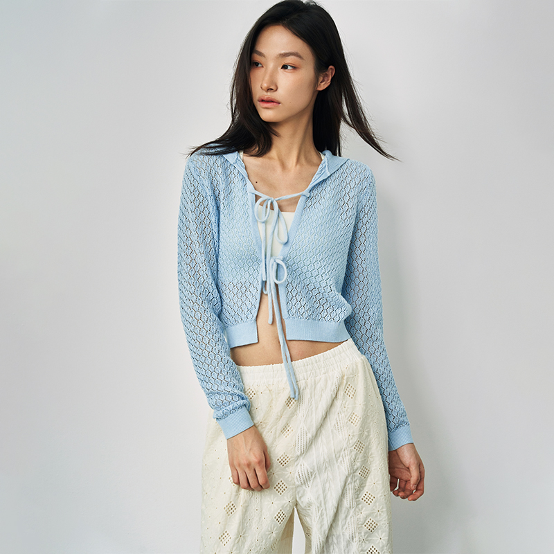 SAME FLOW 独特镂空设计轻盈透风不闷热微透质感自带慵懒氛围开衫