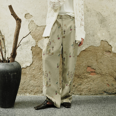 余三火小众设计阔腿休闲裤