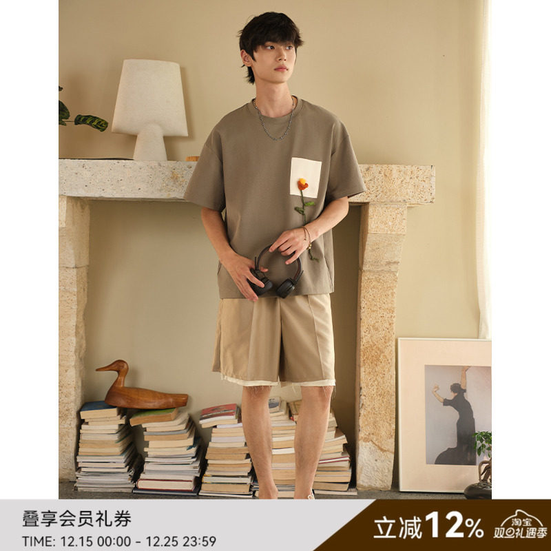 SAMEFLOW法式原创花朵刺绣短袖