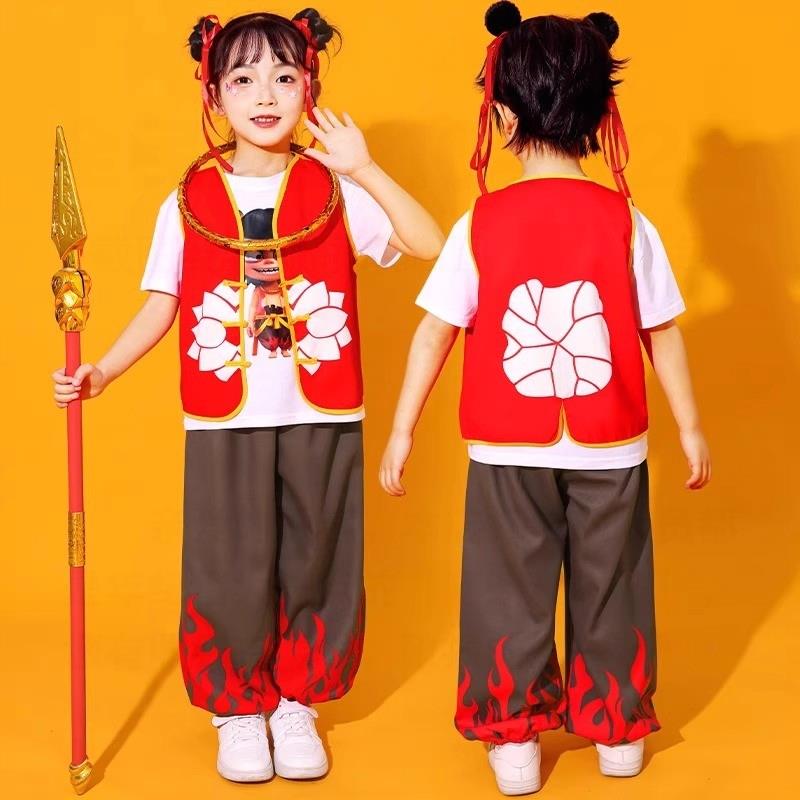 六一儿童演出服哪吒2衣服同款全套男孩cos女童中国风舞蹈表演服装
