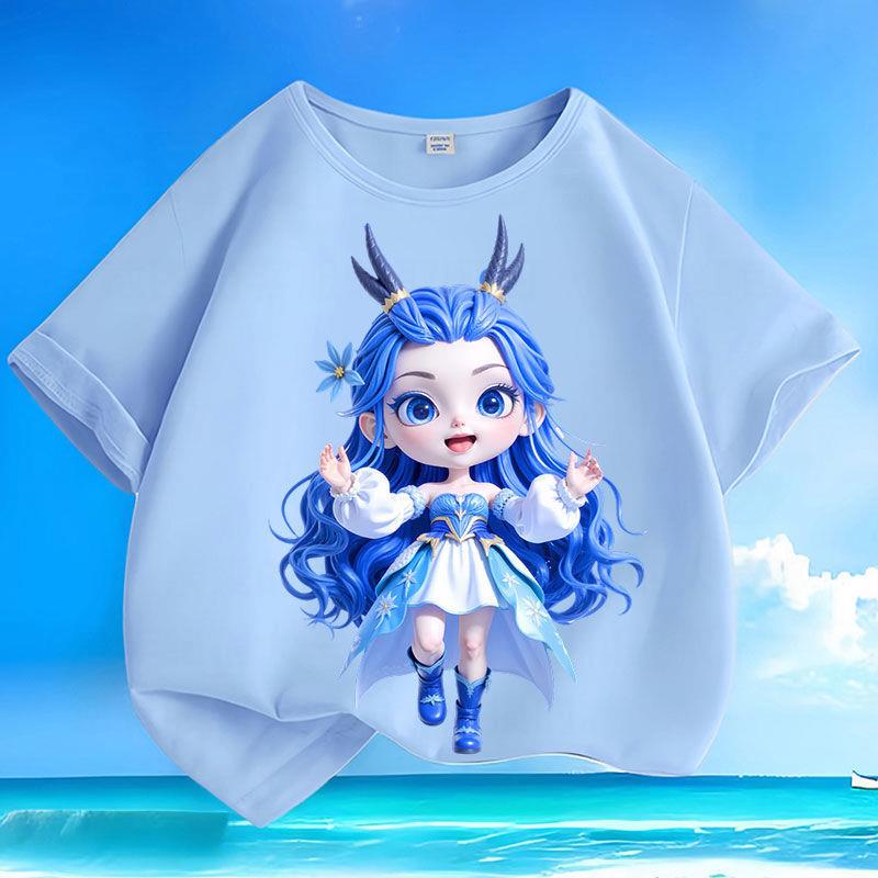 哪吒2魔童闹海敖闰的服装衣服男女儿童t恤上衣学生短袖体恤睡衣衫