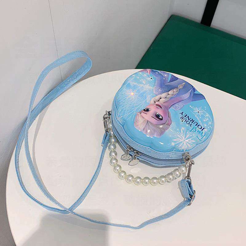 网红小香风潮单肩包卡通迪士尼新款艾莎公主小包包生日礼物女童孩