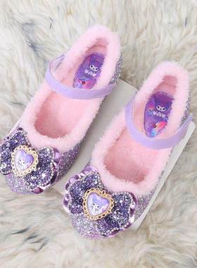 儿童新款水晶靴子棉鞋库洛米加绒冬天公主鞋鞋秋冬季女童鞋202520