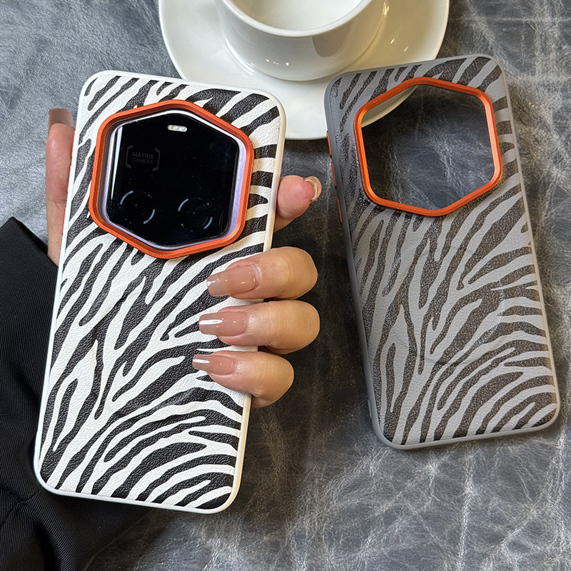 高级黑白斑马纹适用荣耀magic7RSR保时捷手机壳皮纹magic7rsr保护套全包防摔高档磁吸硅胶软边防摔个性创意