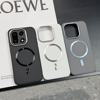 高级磁吸环适用一加15手机壳皮纹一加13T保护套全包防摔高档磁吸oneplus 15简约创意磁吸质感男女1+13t