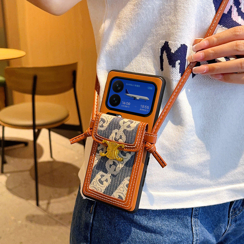 高级感棕色适用小米17手机壳皮纹小米17promax保护套全包防摔斜挎挂绳卡包小米17PRO高档背带潮牌