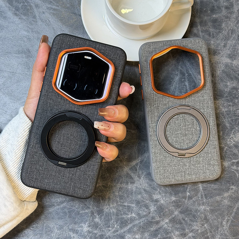 磁吸旋转支架适用荣耀magic7rsr手机壳布纹magic7RSR保时捷保护套防摔硅胶软边magic7保时捷高档磁吸支点支架