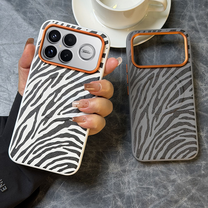 高级黑白斑马纹适用红米k90promax手机壳皮纹红米k90保护套全包防摔高档磁吸k90promax硅胶软边防摔个性创意