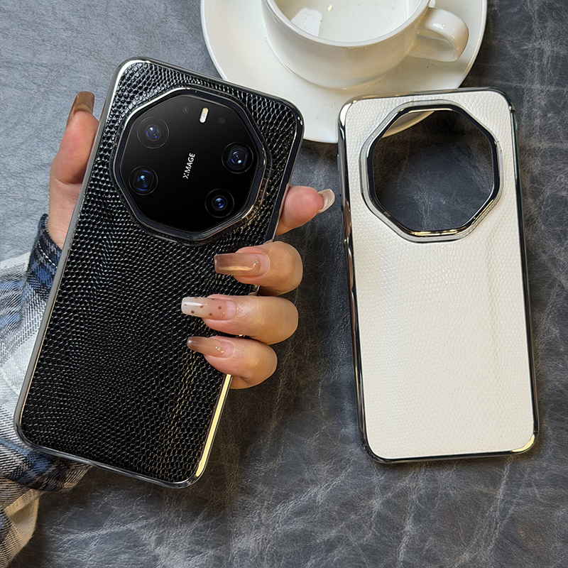 高级蜥蜴纹适用华为mate80RS手机壳电镀银边mate80rs非凡大师保护套三包硬壳防摔mate80RS高档纹理创意皮纹