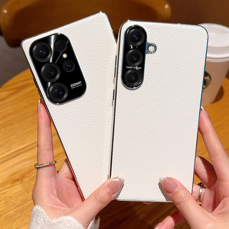 肤感荔枝纹适用三星s25ultra手机壳皮纹电镀galaxy s25+保护套防摔全包s25皮质简约高档男女高级