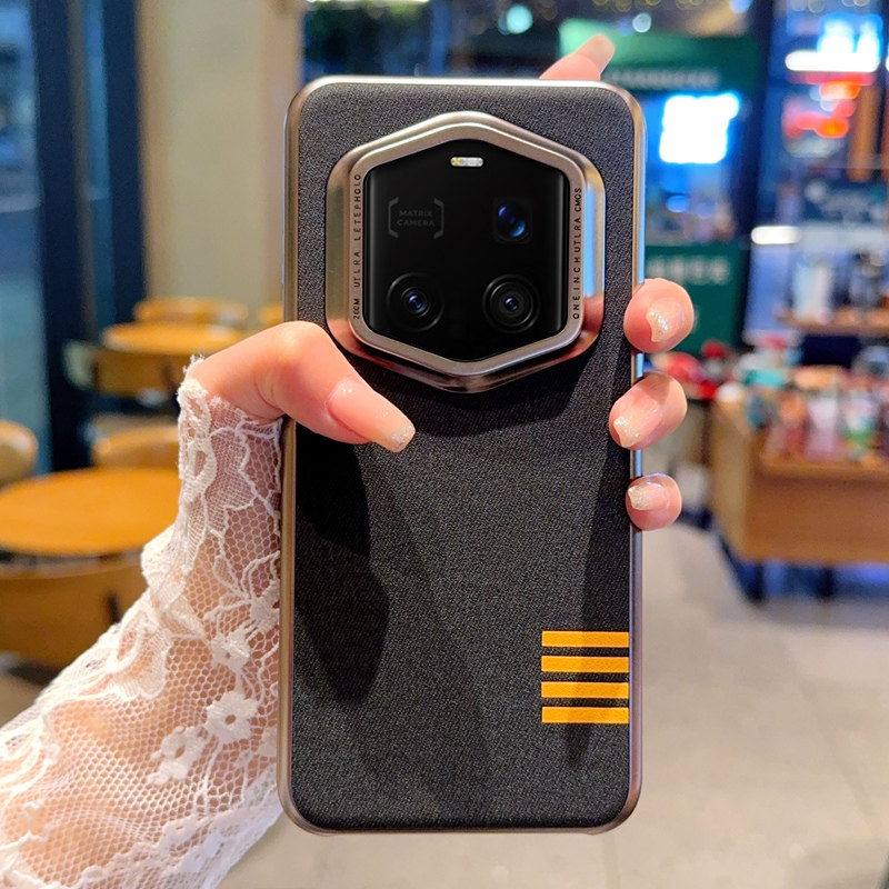 高档简约布纹适用荣耀Magic7RSR保时捷设计手机壳电镀钛灰新款Magic7RSR保护套三包壳防摔Magic7RSR时尚男女