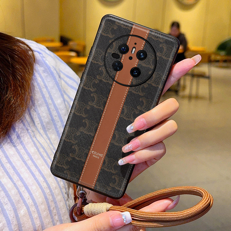 潮牌花纹适用华为mate70pro+手机壳全包防摔皮纹华为Mate70保护壳硅胶软边编织棕色手提网红高档大牌女