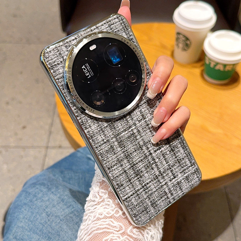 小香风适用小米15ultra手机壳皮纹新款MI15ULTRA保护套三包防摔15ultra高级感电镀编织纹日韩ins风