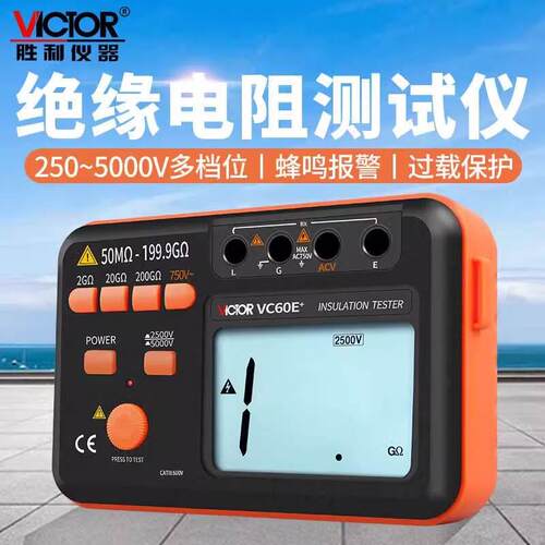 胜利数显绝缘电阻测试仪VC60B+VC60D+VC60E+F高压数字兆欧表