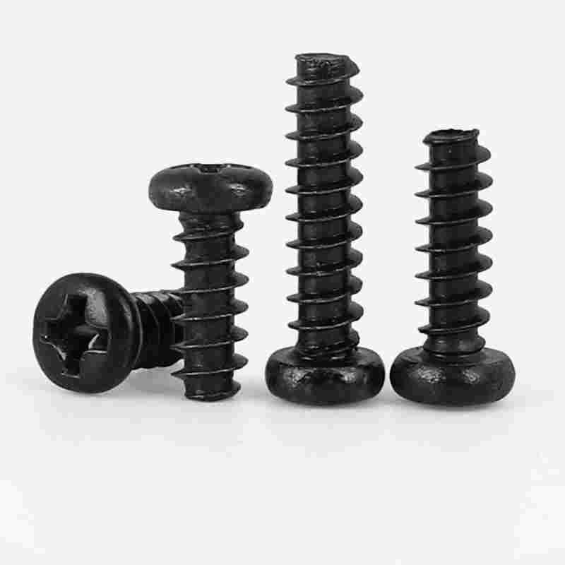 M1M1.2M1.4M2.6M3M4M5黑色304不锈钢十字圆头盘头平尾自攻螺丝钉
