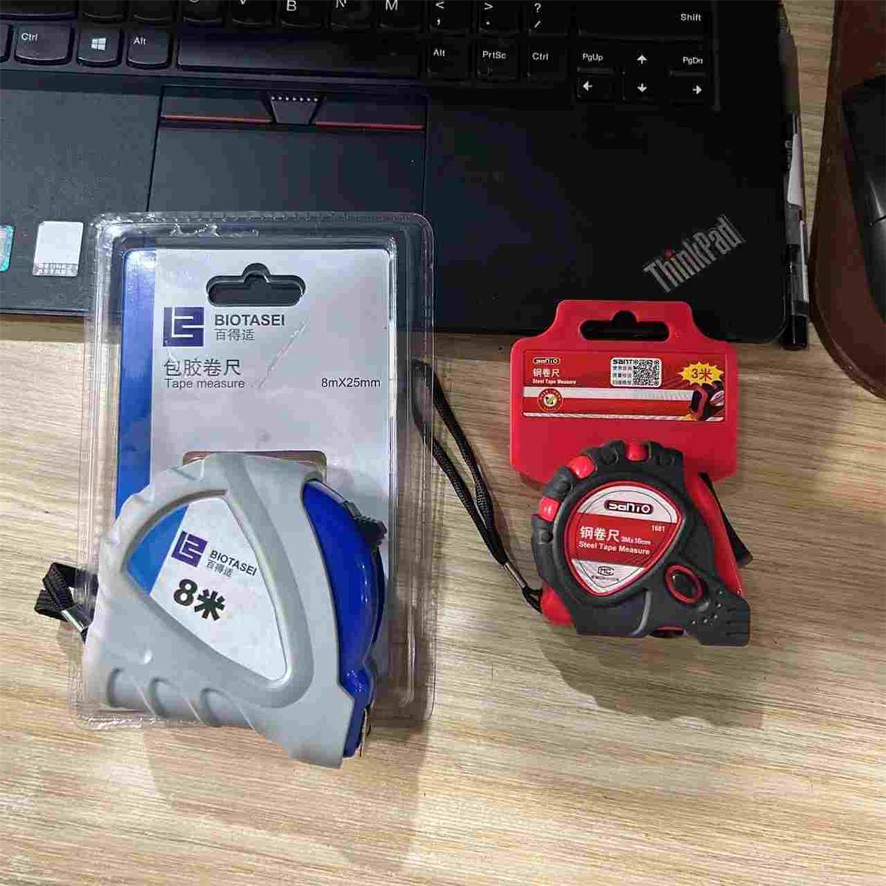 库存品 上海产 百安居经销5米  8米包胶 卷尺 3米包胶赛拓钢卷尺