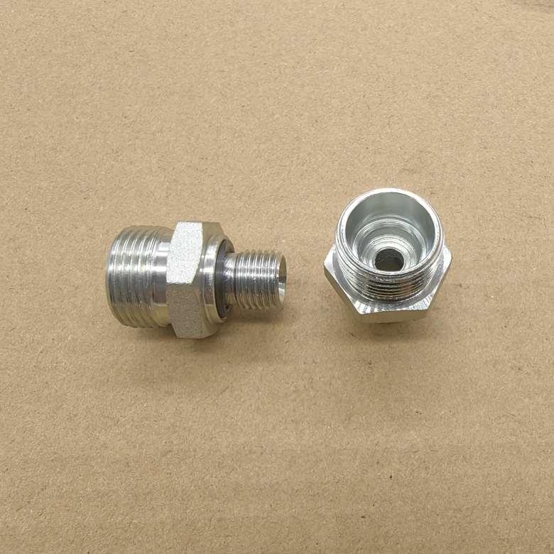 直通G1/4ED（喇叭口）-转M22*1.5H型（卡口15mm铁接头镀白锌0222