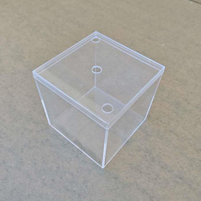 正方形透明鱼缸斗鱼方缸封闭式小型迷你办公室卧室客厅桌面宠物盒