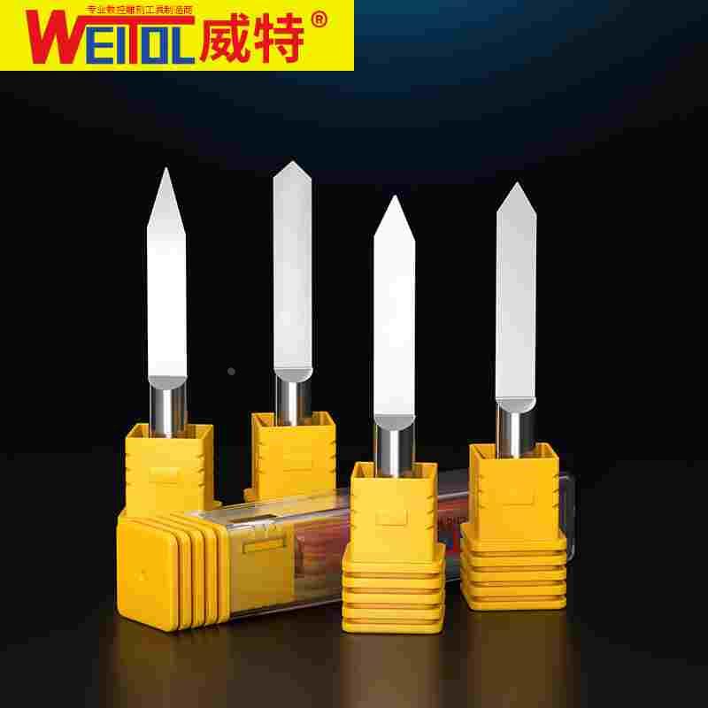 威特精磨3A钨钢6mm平底尖刀浮雕锥度尖刀广告数控电脑雕刻机刀具