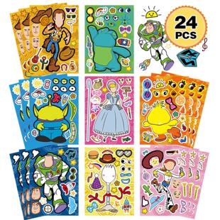 玩具总动员电影系列拼图贴纸卡通手绘图案脸部装 饰DIY儿童益智贴