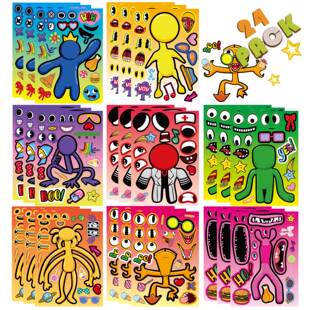 彩虹朋友拼图贴纸roblox游戏怪物玩具儿童卡通亲子互动益智贴画