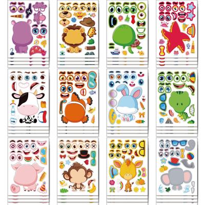 小动物拼图贴纸animal