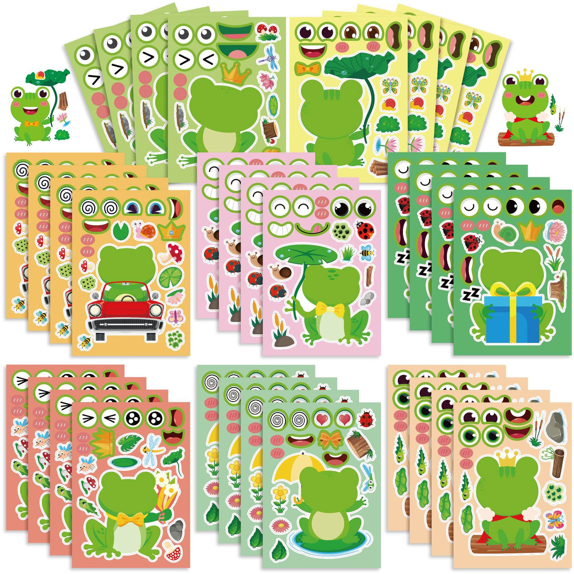 2025绿色可爱青拼图贴纸