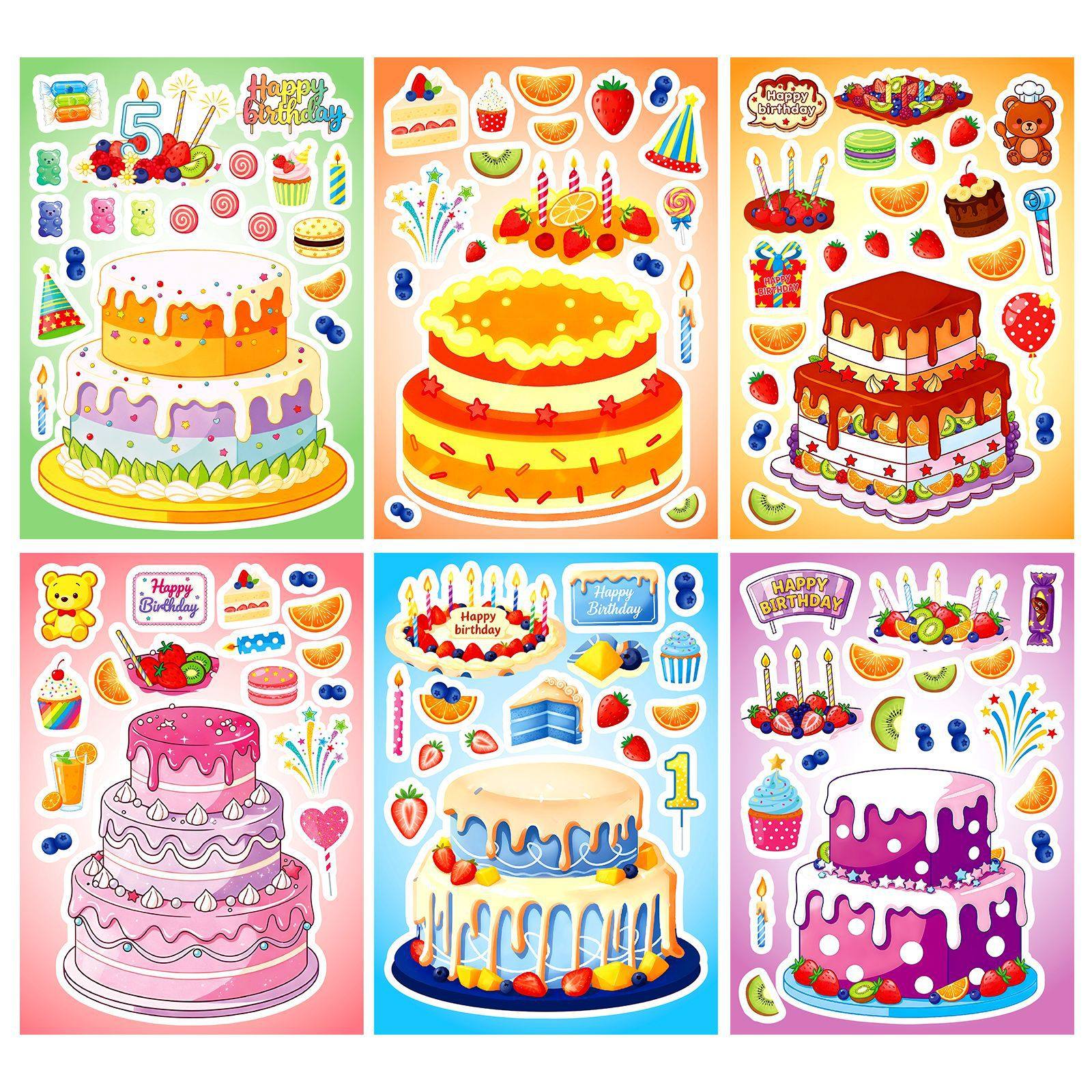 新款卡通千层蛋糕甜品千层雪糕拼图贴纸儿童DIY手账装饰创意礼物,文具电教/文化用品/商务用品,贴纸/立体贴纸,淘宝优惠券,粉丝福利购,淘宝优惠卷