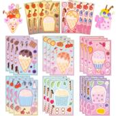 卡通甜品冰淇淋蛋糕拼图贴纸ice cream夏日创意儿童DIY装 饰贴纸