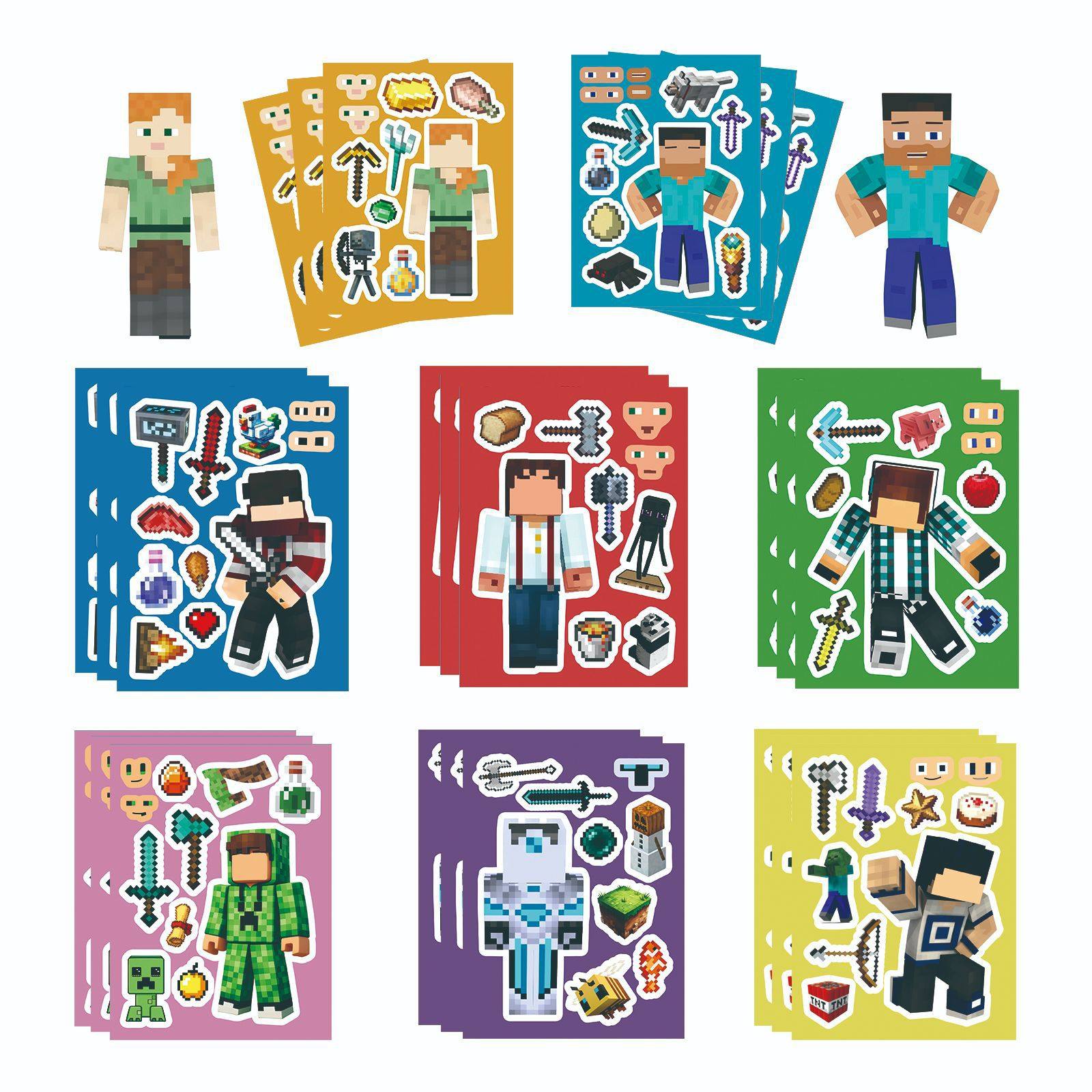 我的世界Minecraft沙盒游戏儿童拼图换脸贴纸人物电影周边贴画,文具电教/文化用品/商务用品,贴纸/立体贴纸,淘宝优惠券,粉丝福利购,淘宝优惠卷