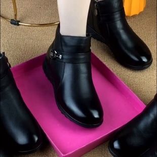 品牌特价真皮加绒加厚雪地靴2025冬季新款厚底防滑时尚棉鞋