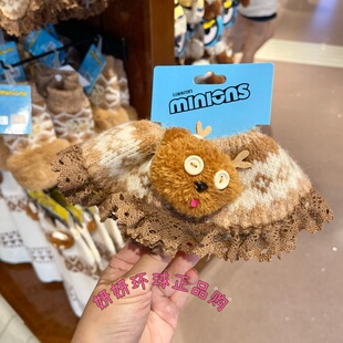 环球影城正品代购 小黄人圣诞麋鹿系列tim毛绒发圈女生扎头发发绳