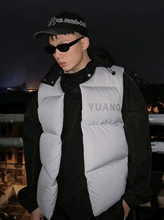 YUANQ羽绒棉极简主义马甲原创小众美式 高级宽松上衣 复古街头冬季