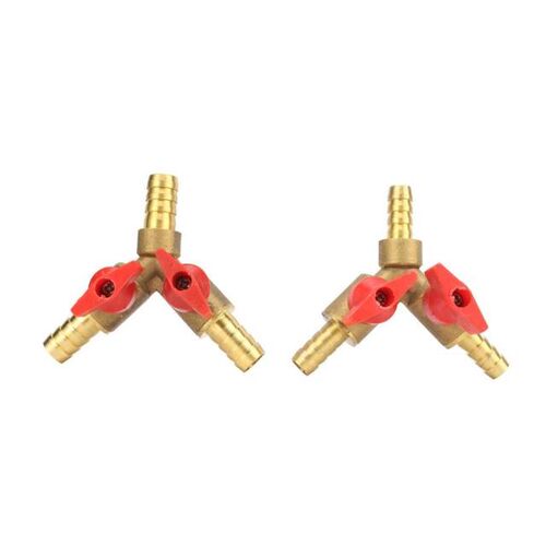 8/10mm Hose Barb Y Shaped Three Way Brass Mini Shut Off Ball