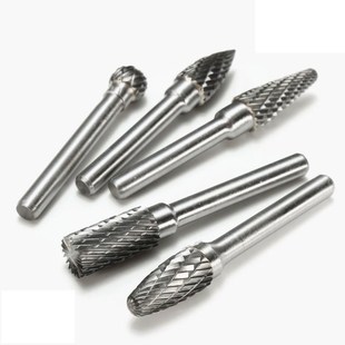 5Pcs 1/4 Inch Head Tungsten Carbide Rotary Point Burr Millin