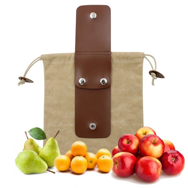 Leather and Canvas Bush craft Bag, Canvas Foraging Pouch for