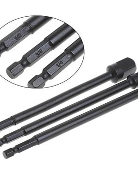 3 Pcs Socket Adapter Set Hex Shank To 1/4 3/8 1/2 Inch Impac