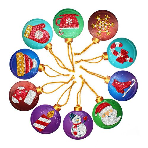 10pcs DIY Diamond Painting Christmas Tree Pendant Full Drill