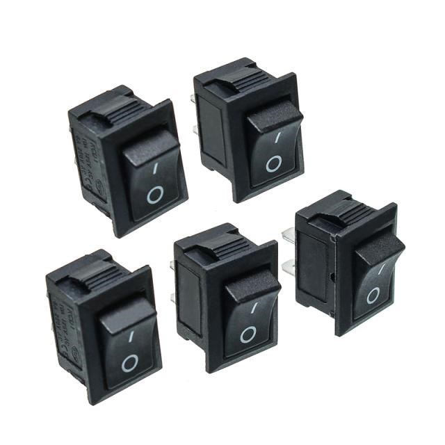 5PCS 21*15mm Black Push Button Mini Switch 6A-10A 250V KCD1-