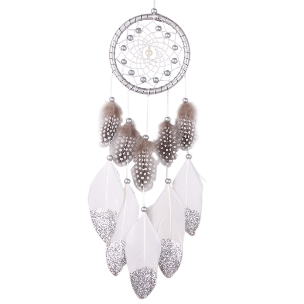 Mini Car Dream Catcher Beaded Natural Feathers Handcraft Chi