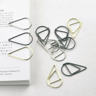 50 Pieces Metal Drop Shape Paper Clips Kawaii Cute Bookmark