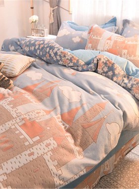 Explosive 6D three-dimensional carved velvet four sets