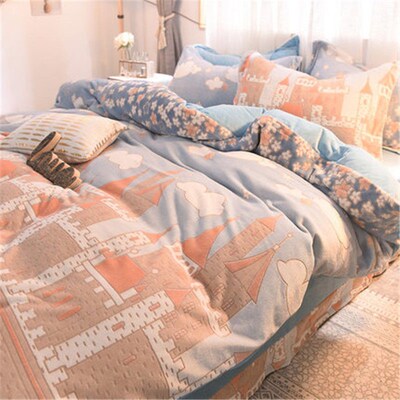 Explosive 6D three-dimensional carved velvet four sets