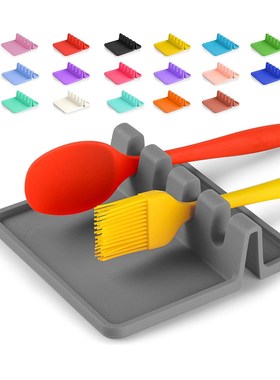 Silicone Spoon Mat Utensil Rest Drip Pad for Multiple Utensi