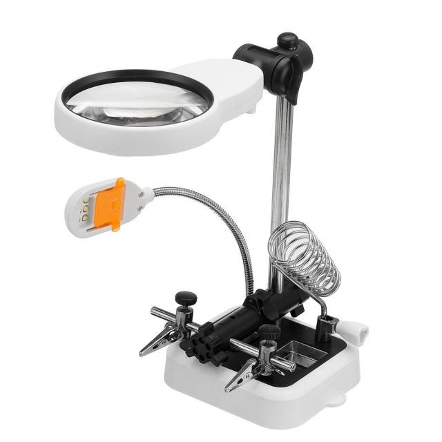 3 Hand Soldering Iron Stand Welding Tool With 3.5X-11.5X len