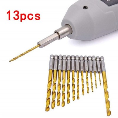 Hexagonal handle twist drill bit plated with titanium 6.35 h