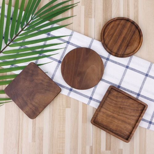 Vintage Durable Wooden Beverage Coasters Anti-slip Cup Mug M