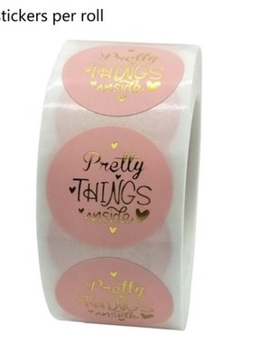 500pcs Pretty Things Inside Sticker Gold Foil Seal Label Scr